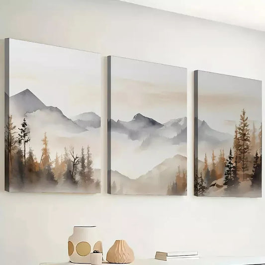 3pcs Abstract Forest Canvas Framed 40x60cm - High Quality Print 100% Australian Made Wall Canvas Ready to Hang