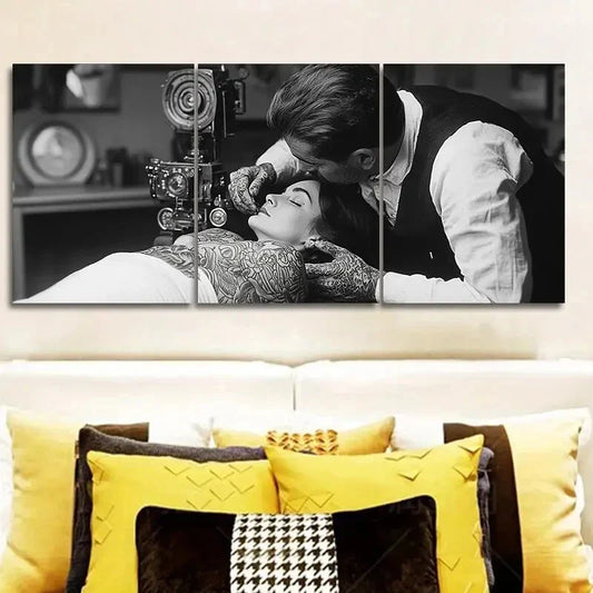3pcs Tattoo Artist Canvas Wall Art Set Canvas Framed 40x60cm - High Quality Print 100% Australian Made Wall Canvas Ready to Hang