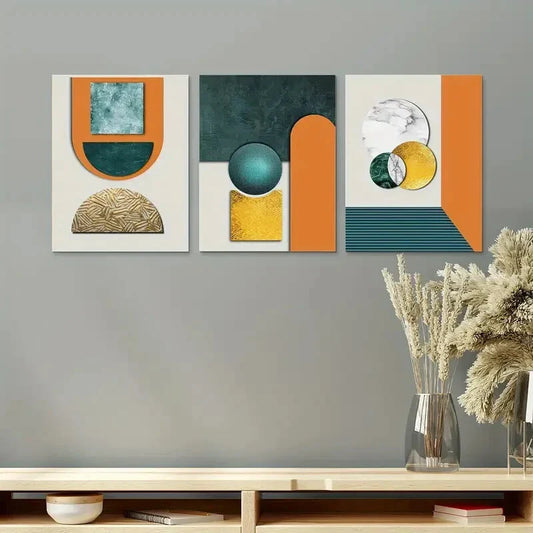 3pcs Colorful Abstract Painting Design Metal Print Ready to Hang Art