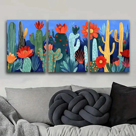 3pcs Mushroom garden Art Painting Metal Print Ready to Hang Art