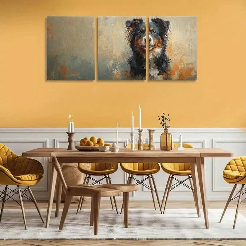 3pcs Adorable Dog Metal Print Ready to Hang Art