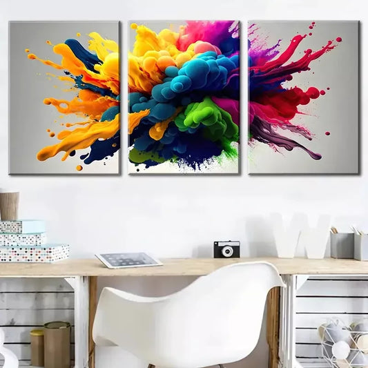 3pcs Colorful Explosion Canvas Framed 40x60cm - High Quality Print 100% Australian Made Wall Canvas Ready to Hang