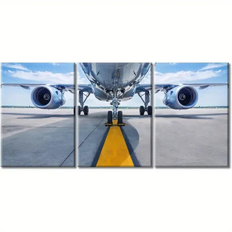 3pcs Airplane Turbine Aircraft Aviation Metal Print Ready to Hang Art