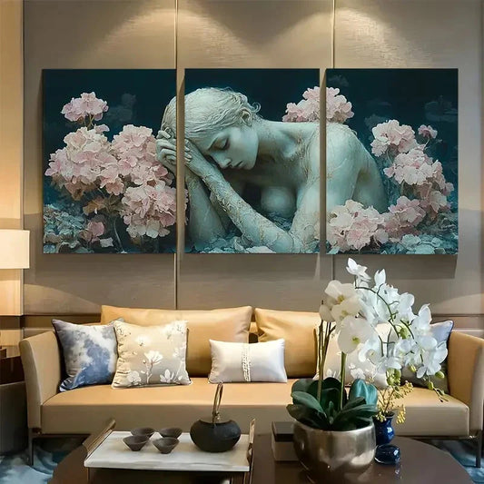 3pcs Persephone in Garden Design Metal Print Ready to Hang Art