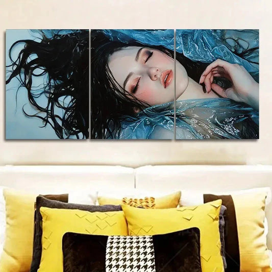3pcs The Woman Lying on the Ground Series Wall Art Set Canvas Framed 40x60cm - High Quality Print 100% Australian Made Wall Canvas Ready to Hang