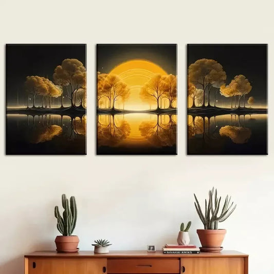 3pcs Featuring Sunset Scenery And Sunset Prints Wall Art Set Canvas Framed 40x60cm - High Quality Print 100% Australian Made Wall Canvas Ready to Hang