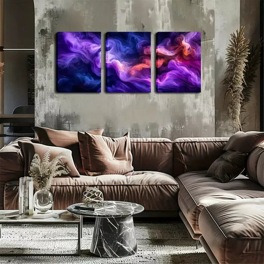 3pcs Abstract Starry Night Colorful Wall Art Set Canvas Framed 40x60cm - High Quality Print 100% Australian Made Wall Canvas Ready to Hang