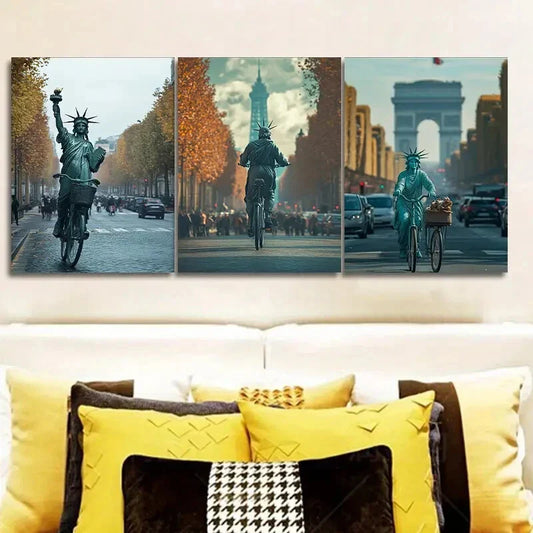 3pcs Goddess cycling Wall Art Set Canvas Framed 40x60cm - High Quality Print 100% Australian Made Wall Canvas Ready to Hang