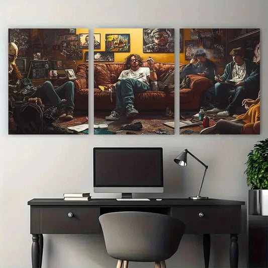 3pcs The Couch Club Print Funny & Trendy Metal Print Ready to Hang Art