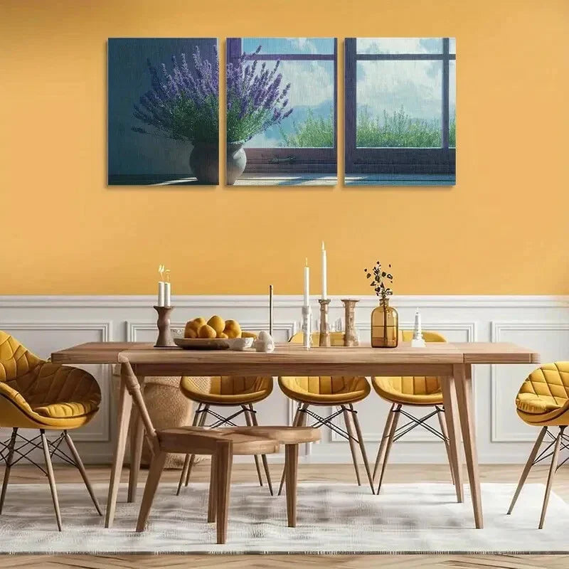 3pcs Lavender Plant Metal Print Ready to Hang Art