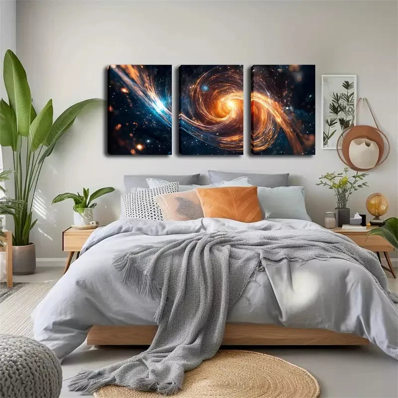 3pcs Stunning Galaxies Wall Art Set Canvas Framed 40x60cm - High Quality Print 100% Australian Made Wall Canvas Ready to Hang