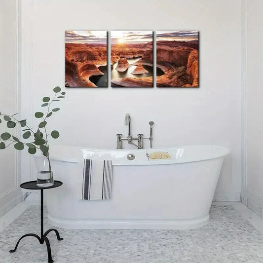 3pcs Arizona Landscape Oil Painting Metal Print Ready to Hang Art