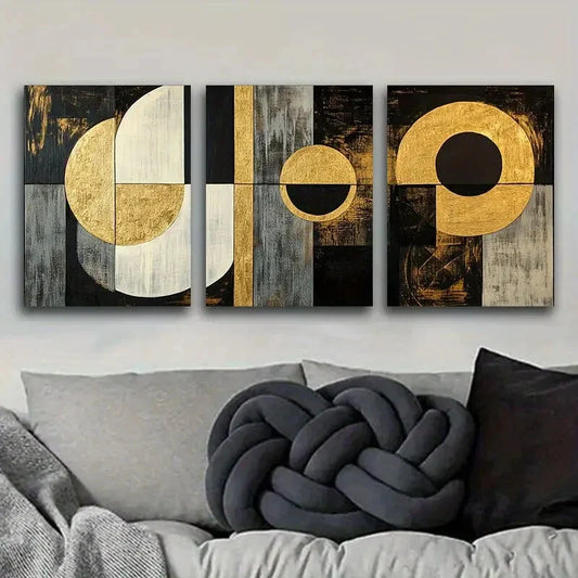 3pcs An abstract geometric drawing Metal Print Ready to Hang Art
