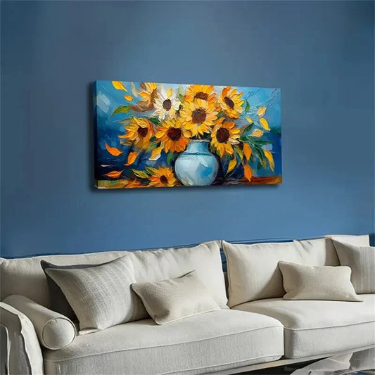 3pcs Decoration, Vibrant Sunflowers Wall Art Set Canvas Framed 40x60cm - High Quality Print 100% Australian Made Wall Canvas Ready to Hang