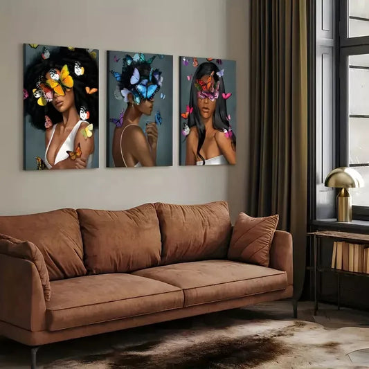 3pcs Butterfly Elegance Modern Canvas Framed 40x60cm - High Quality Print 100% Australian Made Wall Canvas Ready to Hang