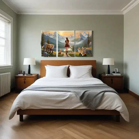 3pcs Wilderness & Youngsters Metal Print Ready to Hang Art