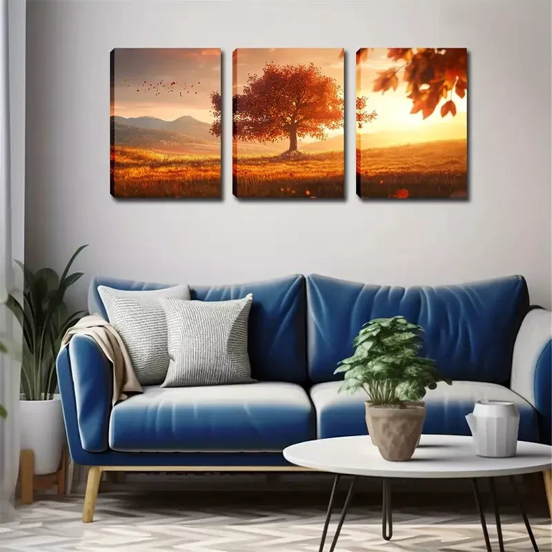 3pcs Facing The Sun Of The Tree Wall Art Set Canvas Framed 40x60cm - High Quality Print 100% Australian Made Wall Canvas Ready to Hang