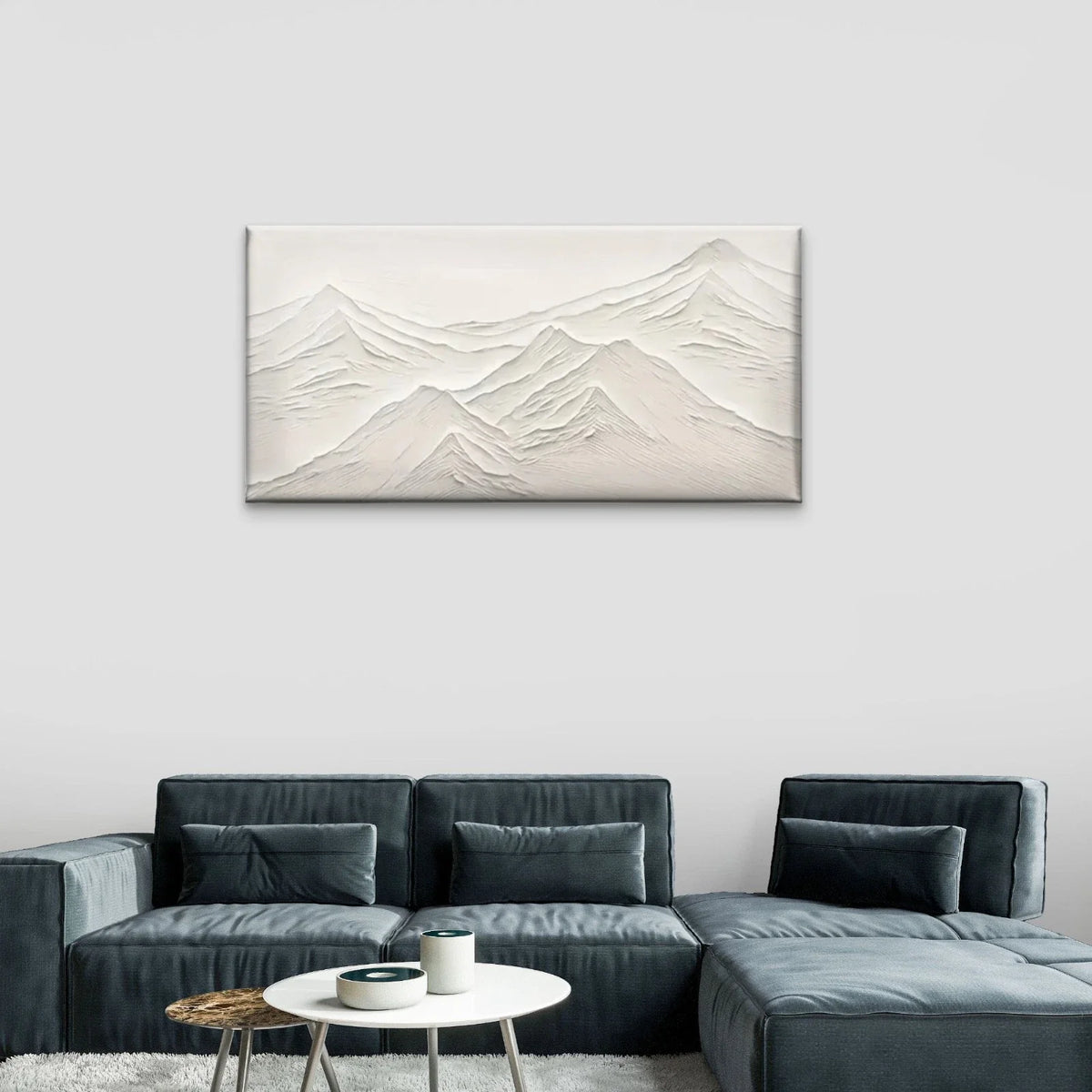 White Mountains Snow Wall Art Canvas Office Home Room Framed 120x60cm