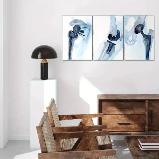 3pcs Human Skeleton Anatomy Art Poster Metal Print Ready to Hang Art