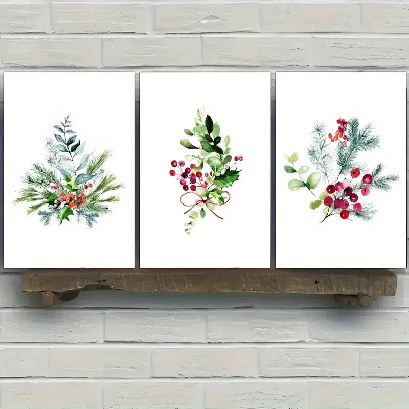 3pcs Flower Art Decoration Poster Beautiful Metal Print Ready to Hang Art