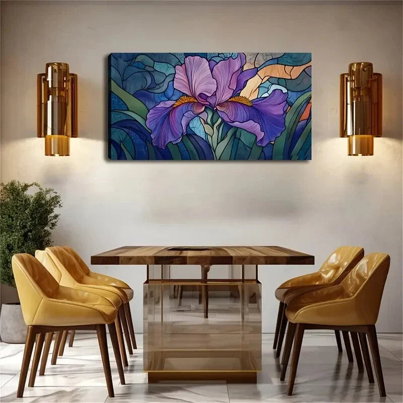 Abstract Floral Minimalist Wall Art Canvas Office Home Room Framed 80x45cm
