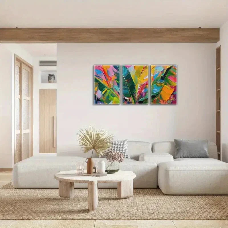 3pcs Colorful Tropical Botanical Jungle Prints Metal Print Ready to Hang Art