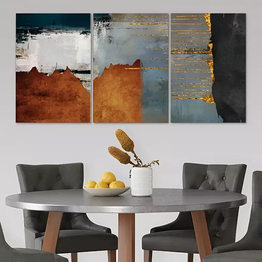 3pcs Mid Century Modern Sage Green Bold Canvas Framed 40x60cm - High Quality Print 100% Australian Made Wall Canvas Ready to Hang