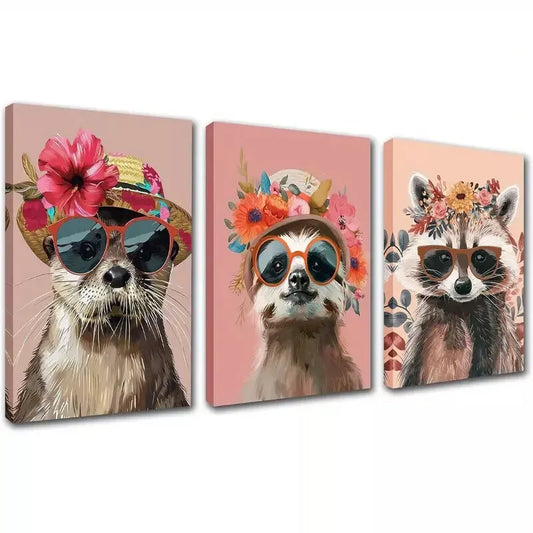 3pcs Colorful Flowers Canvas Framed 40x60cm - High Quality Print 100% Australian Made Wall Canvas Ready to Hang