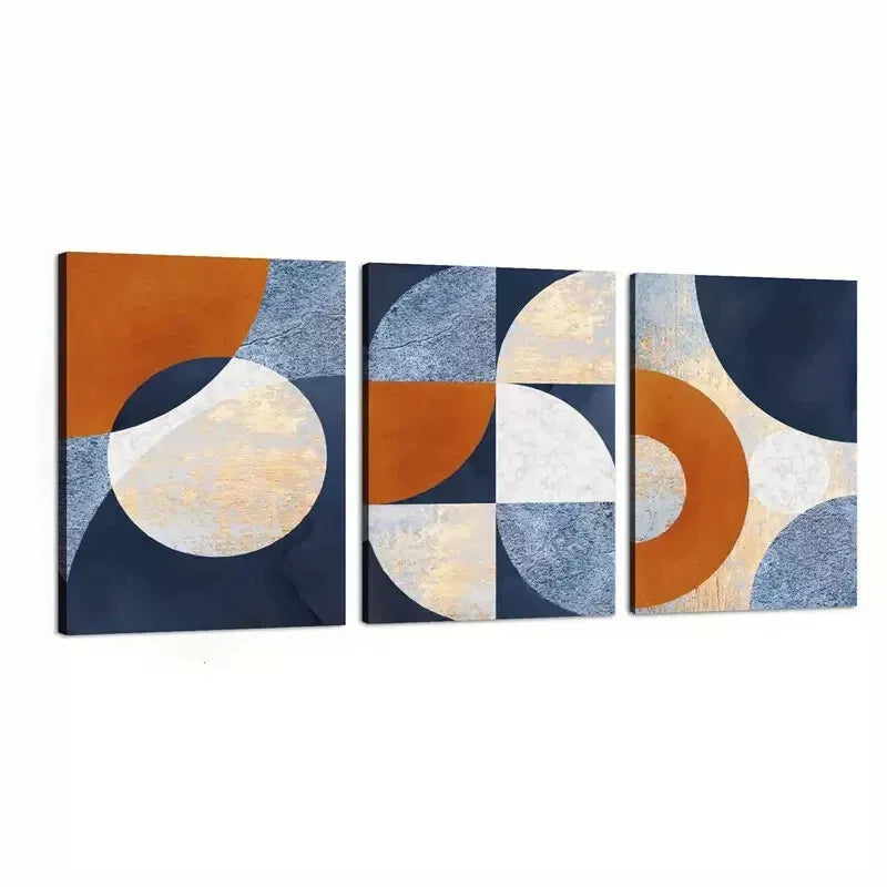 3pcs Modern Abstract Geometric Art Canvas Framed 40x60cm - High Quality Print 100% Australian Made Wall Canvas Ready to Hang