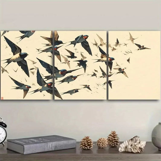 3pcs Pigeon Flight Canvas Birds Nature Wall Art Set Canvas Framed 40x60cm - High Quality Print 100% Australian Made Wall Canvas Ready to Hang