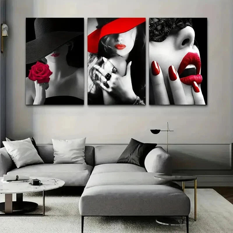 3pcs beautiful cool sexy actress Metal Print Ready to Hang Art