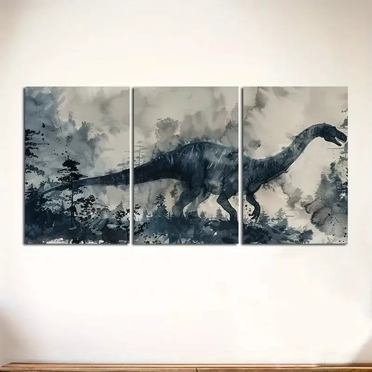 3pcs Dinosaur Wall Art Triptych Canvas Framed 40x60cm - High Quality Print 100% Australian Made Wall Canvas Ready to Hang