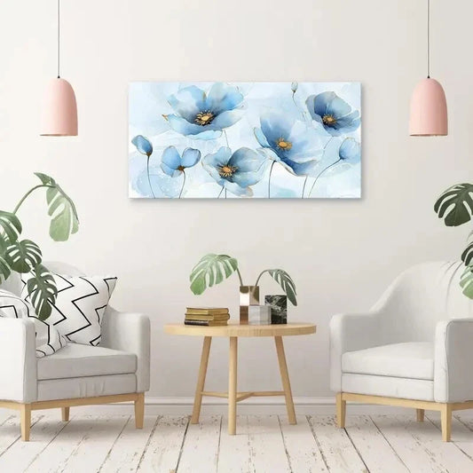 Aesthetic Watercolour Flowers Wall Art canvas office home room framed 120x60cm