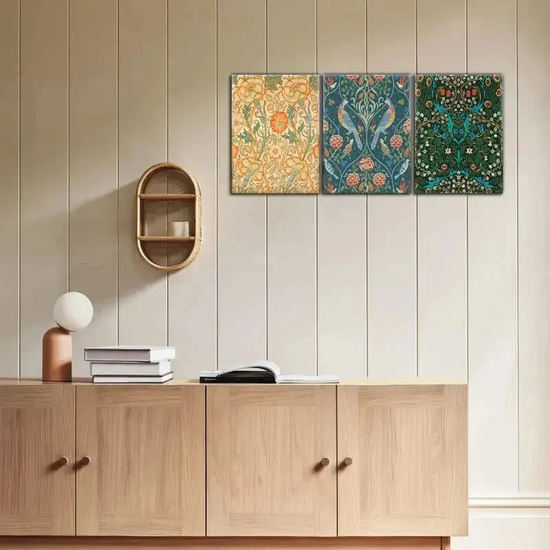 3pcs Floral Wall Art Poster Vintage Minimalism Art Metal Print Ready to Hang Art