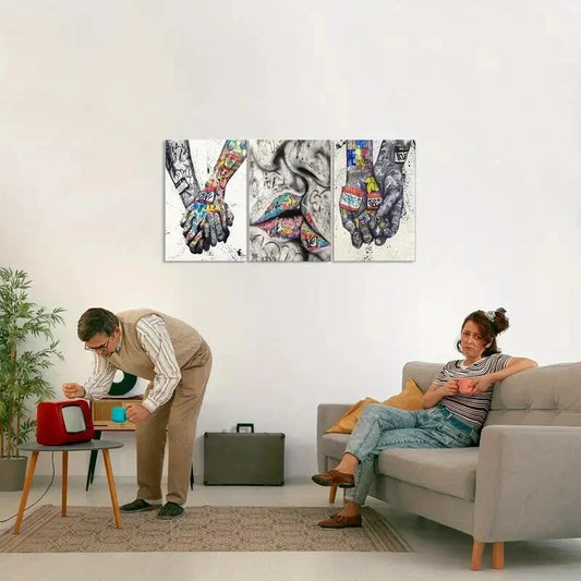 3pcs Colorful Kiss Posters Popular Metal Print Ready to Hang Art
