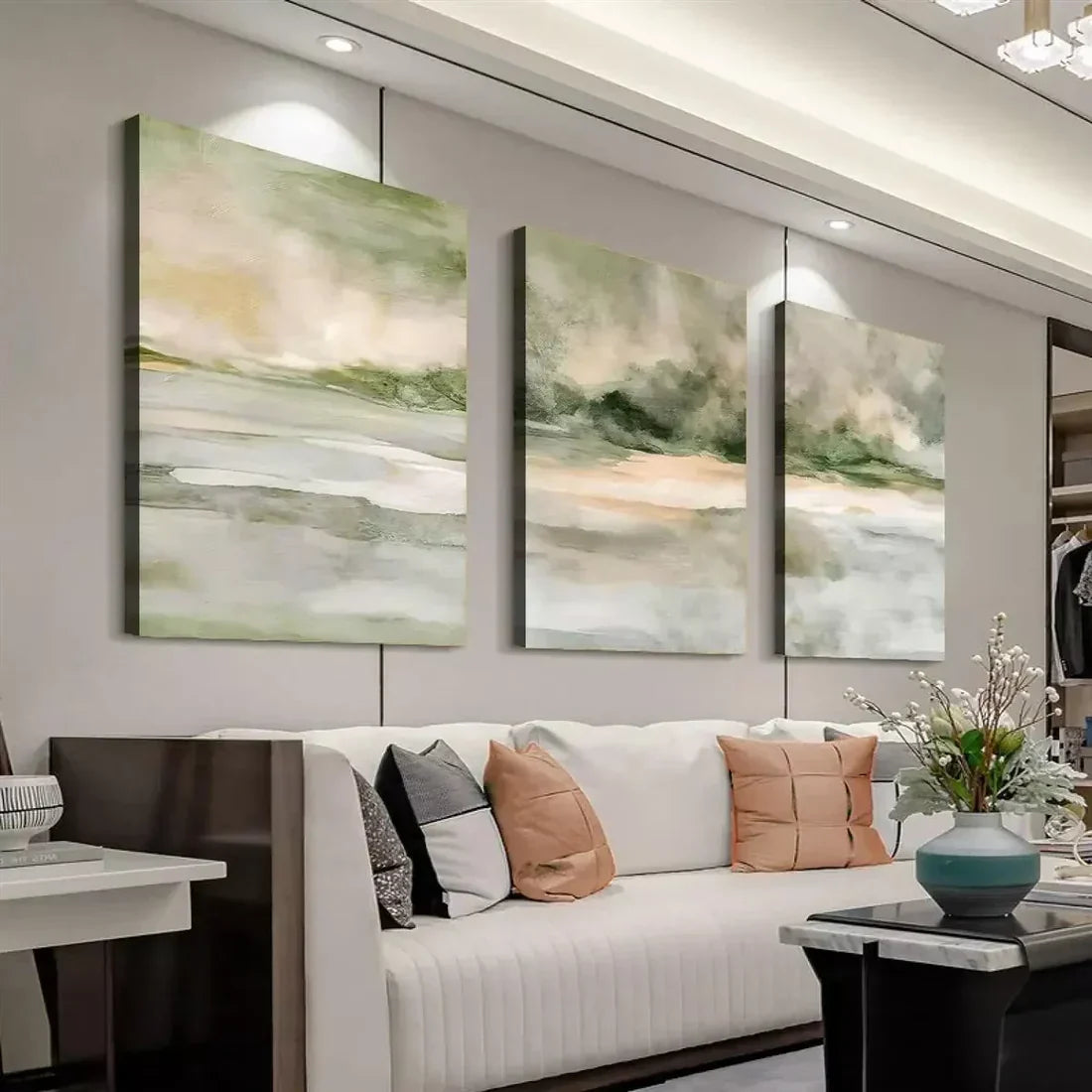 3pcs Modern Neutral Abstract Minimalist Scenery Wall Art Set Canvas Framed 60x90cm - High Quality Print 100% Australian Made Wall Canvas Ready to Hang