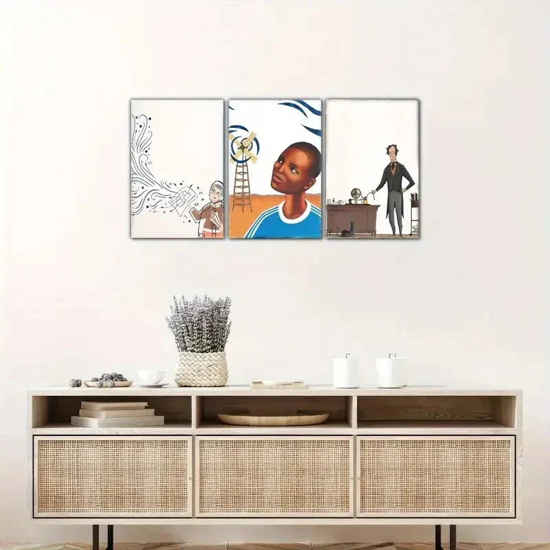 3pcs Minimalist Modern Style Abstract Art Style Metal Print Ready to Hang Art