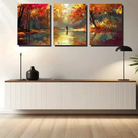 3pcs Forest Walk Canvas Framed 40x60cm - High Quality Print 100% Australian Made Wall Canvas Ready to Hang