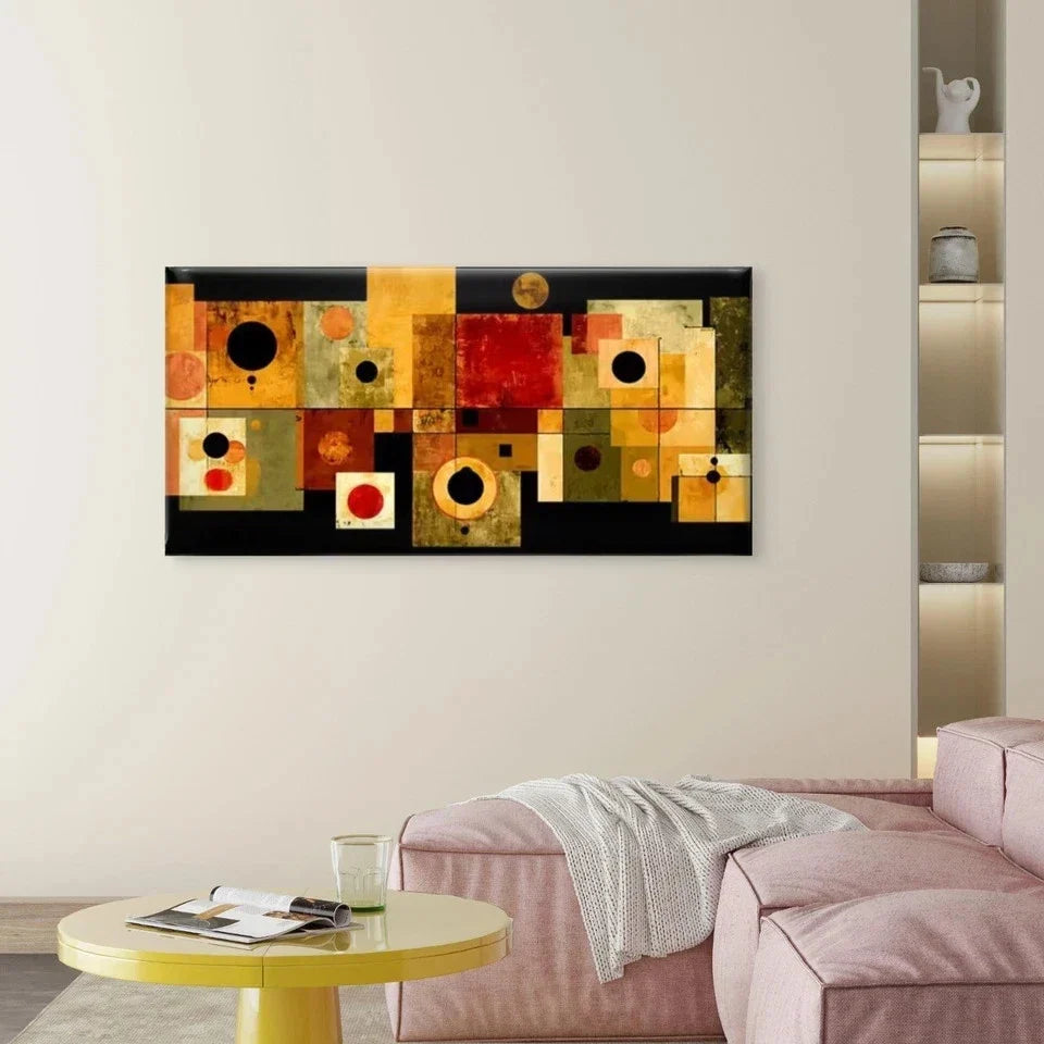 Modern Minimalist Abstract Wall Art Canvas Office Home Room Framed 80x45cm