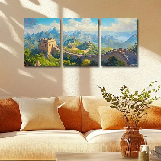 3pcs The Great Wall Metal Print Ready to Hang Art