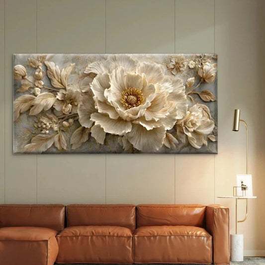 Botanical & Geometric Floral Wall Art Canvas Office Home Room Framed 80x45cm