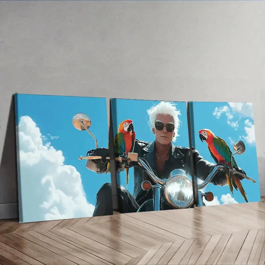 3pcs Featuring a Free Old Man Design Wall Art Set Canvas Framed 40x60cm - High Quality Print 100% Australian Made Wall Canvas Ready to Hang