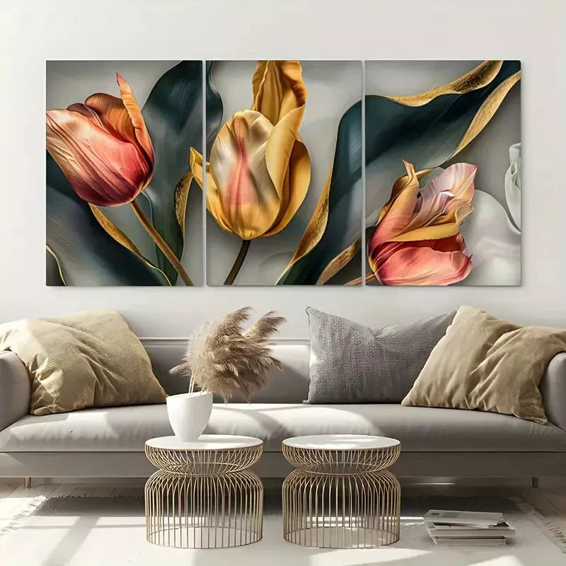 3pcs Mid Century Modern Sage Green Canvas Framed 40x60cm - High Quality Print 100% Australian Made Wall Canvas Ready to Hang