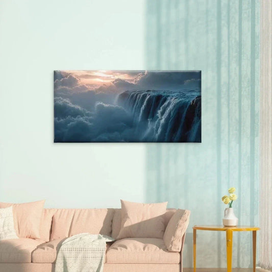 Enchanting Stunning Waterfall Wall Art Canvas Office Home Room Framed 80x45cm