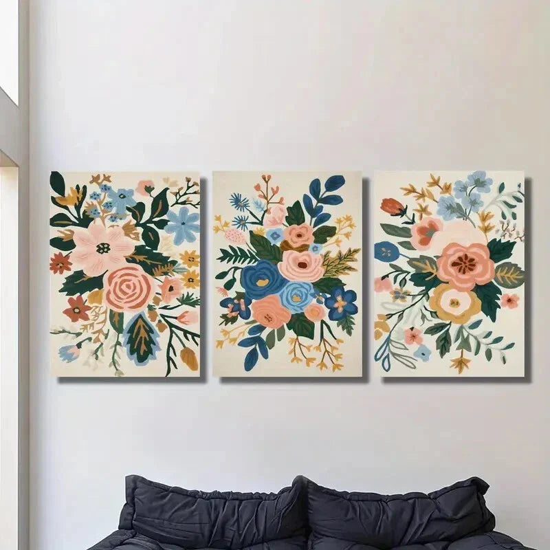 3pcsFlowers and plants, minimalism Metal Print Ready to Hang Art