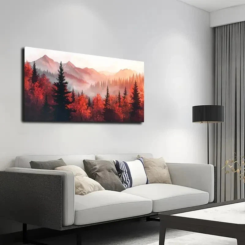 Vibrant Reds and Reds Wall Art canvas office home room framed 120x60cm