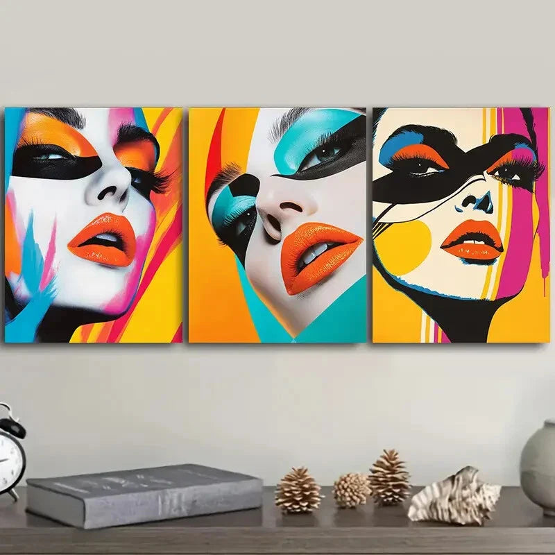 3pcs Women's poster Wall Art Set Canvas Framed 40x60cm - High Quality Print 100% Australian Made Wall Canvas Ready to Hang