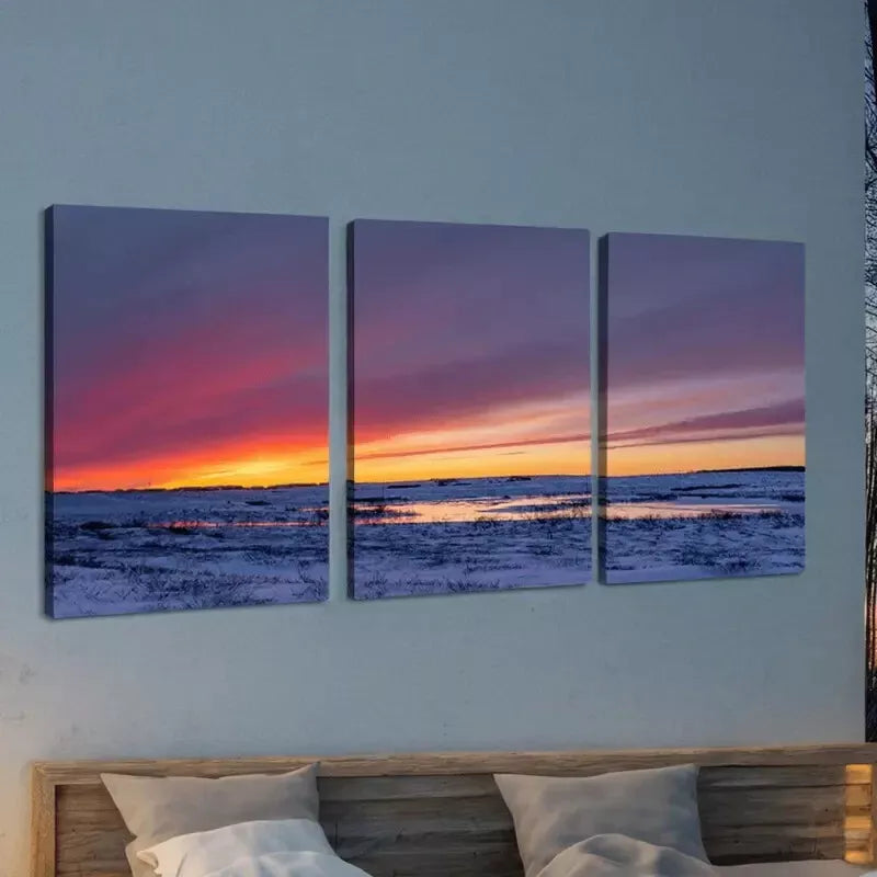 3pcs Painting of Sunset Clouds Natural Scenery Canvas Framed 40x60cm - High Quality Print 100% Australian Made Wall Canvas Ready to Hang