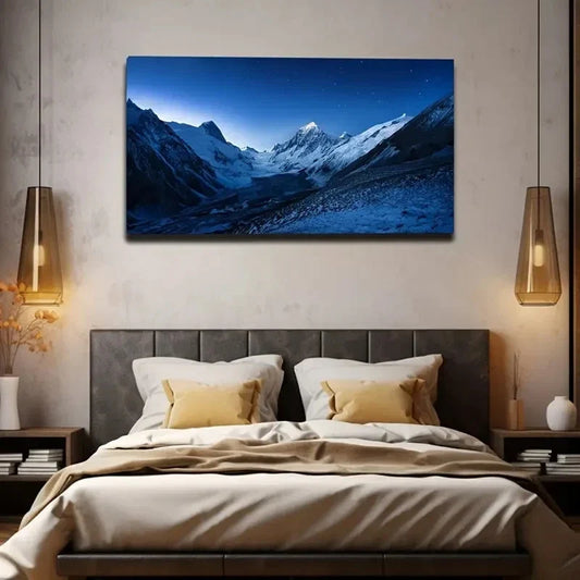 Mountains At Night Stunning Wall Art Canvas Office Home Room Framed 120x60cm