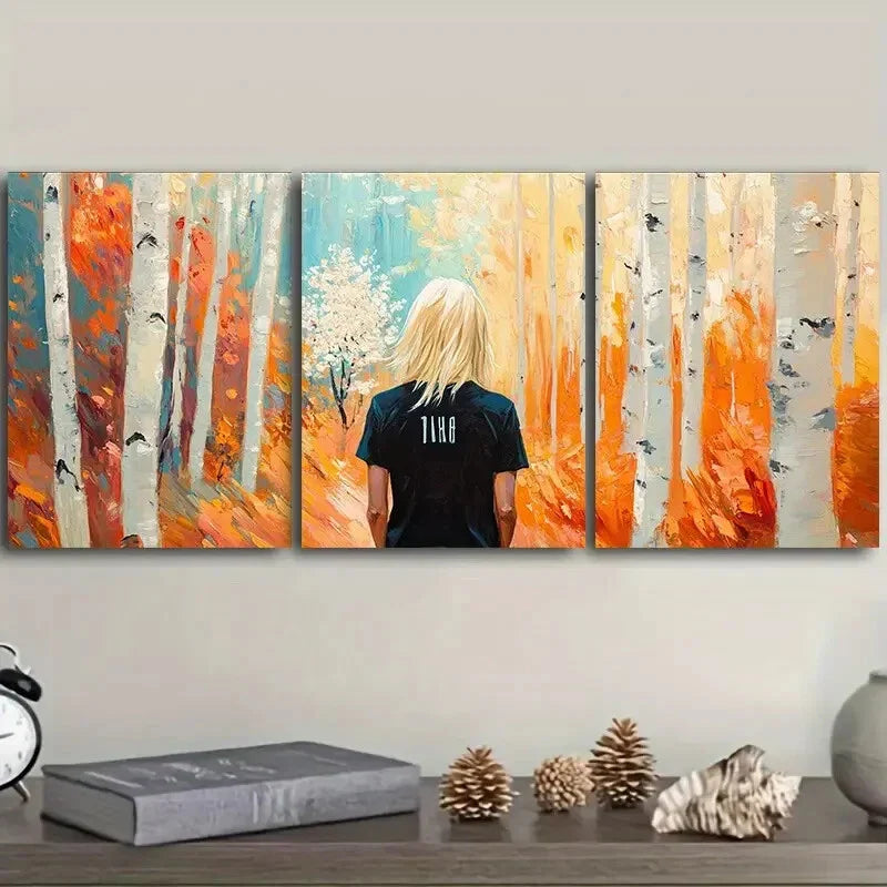 3pcs Spring forest Trees Wall Art Set Canvas Framed 40x60cm - High Quality Print 100% Australian Made Wall Canvas Ready to Hang